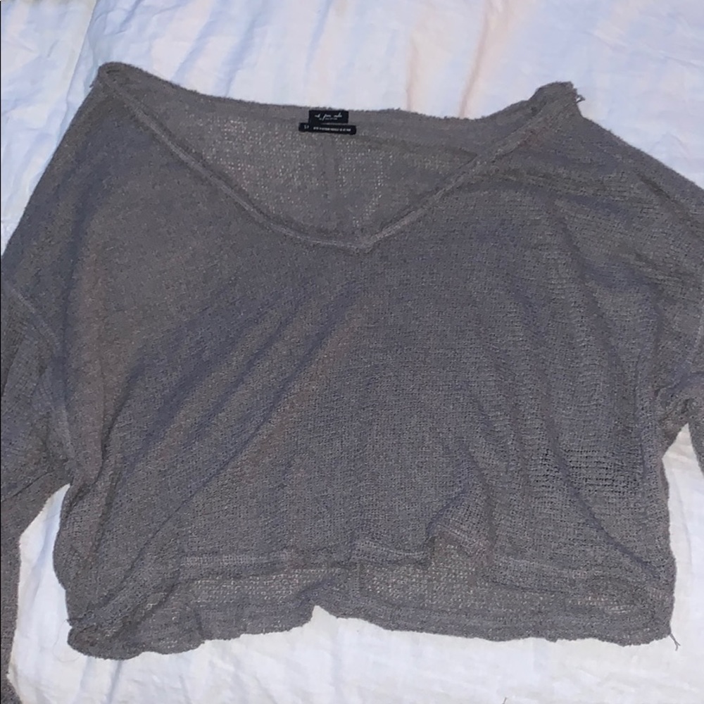 cropped grey sweater